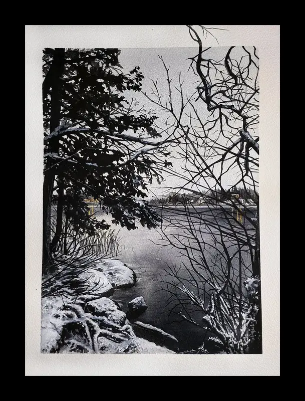 Akvarell Cold expectations av Ewah Holmberg