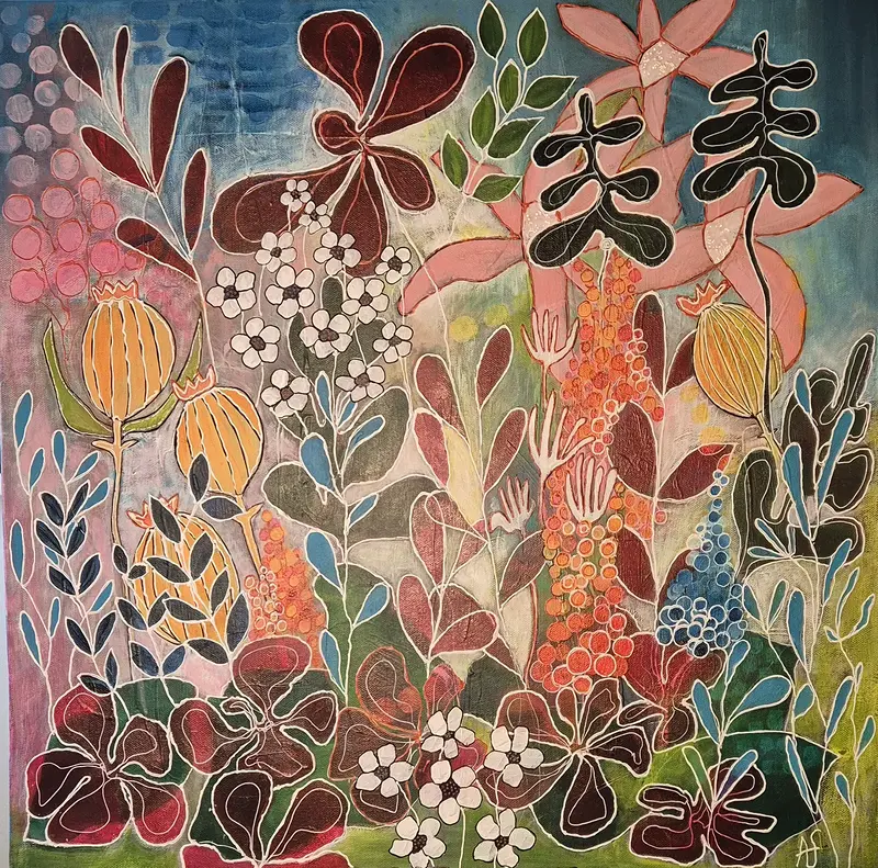 Akrylmålning Dansen som aldrig tar slut av Annelie Jonsson