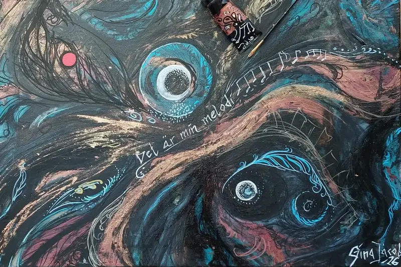 Akrylmålning Det är min melodi av Gina Jacobi