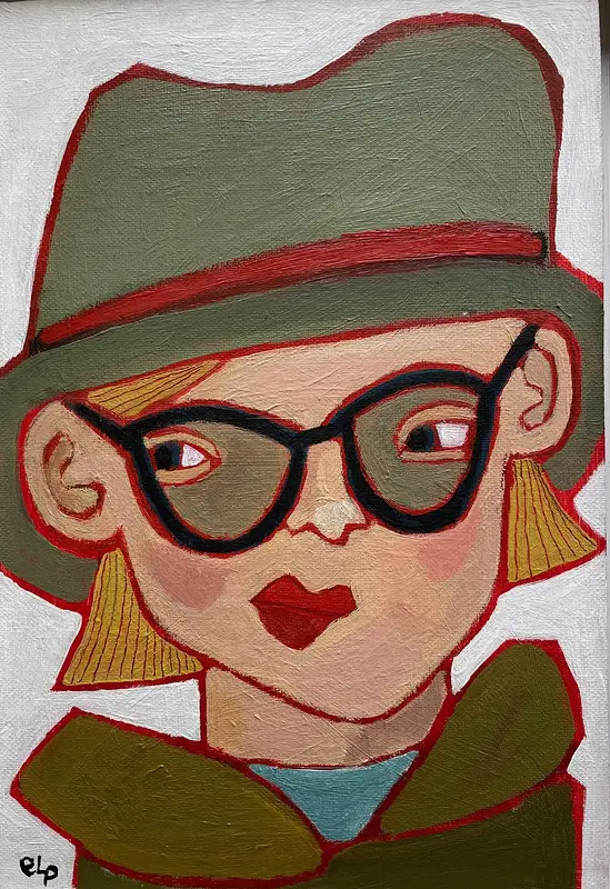 Akrylmålning Med span på framtiden av Elisabet Linna Persson