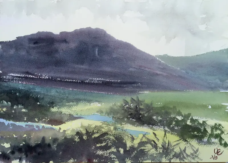 Akvarell Landskap av Ulf Eriksson