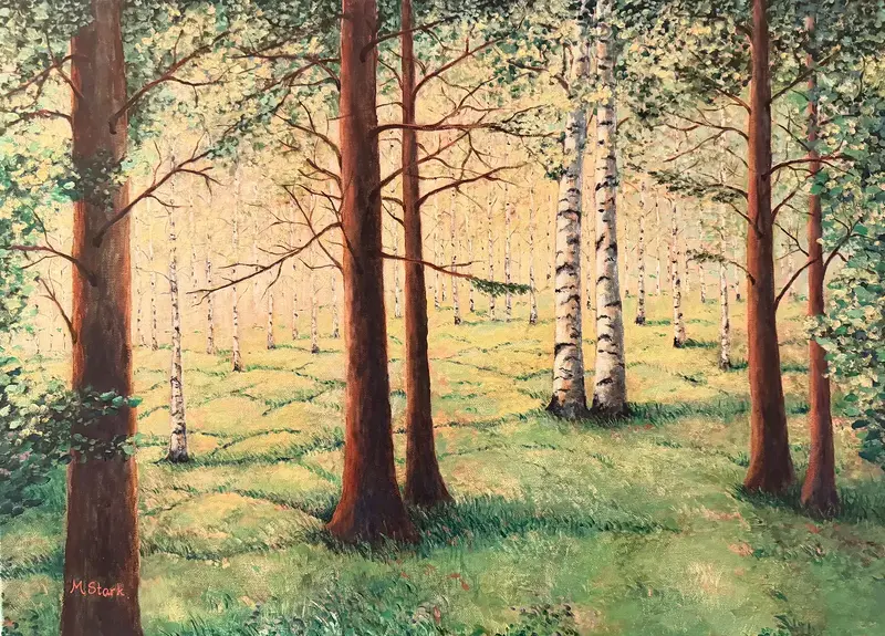 Akrylmålning Ännu en skog av Margareta Stark