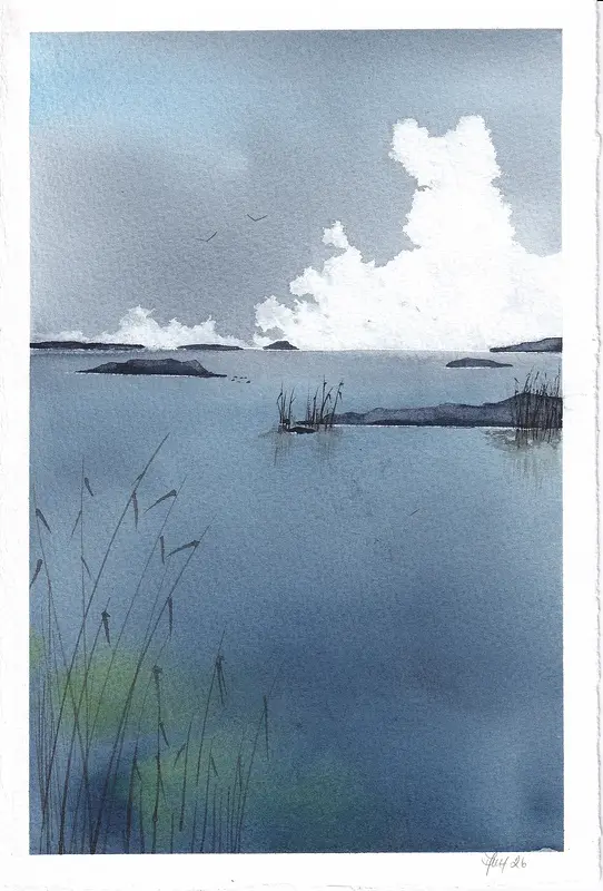 Akvarell Skärgård nr 5 - Archipelago no5 av Anna-Karin Hallström