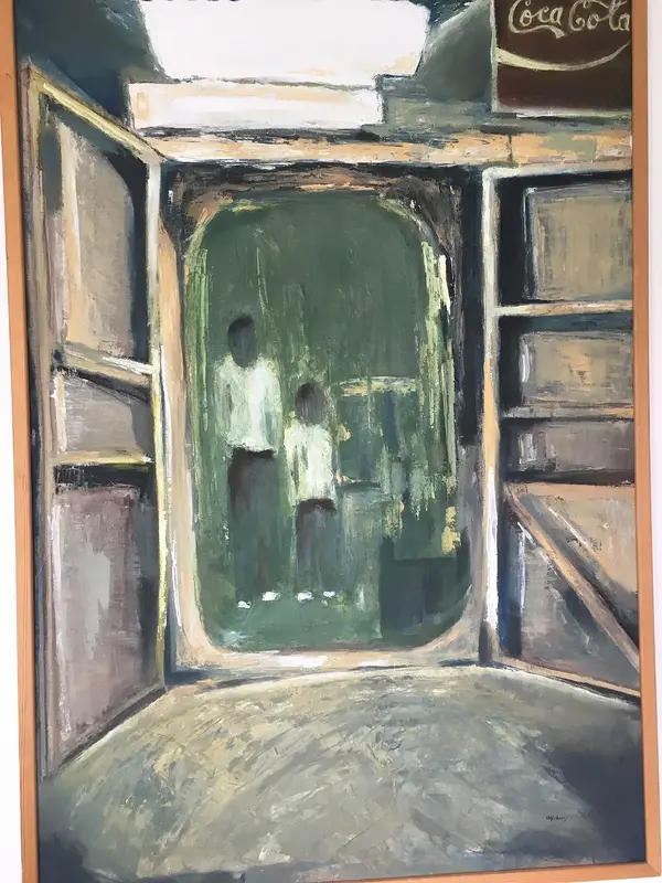 Oljemålning Affären av Dan Leonard Ulfskans