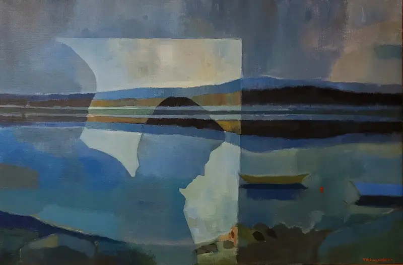 Akrylmålning Triptyk 1 av Tove Jacobsson