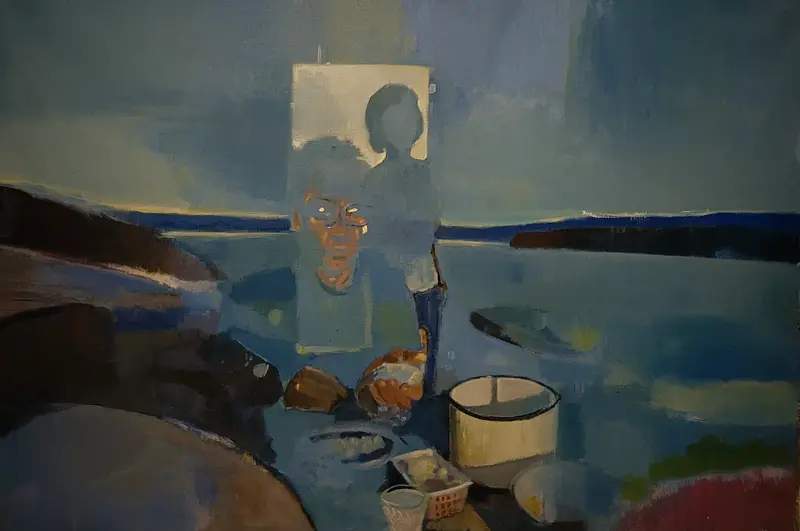 Akrylmålning Triptyk 2 av Tove Jacobsson