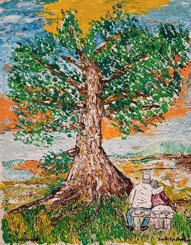 Akrylmålning Livets träd av Jan Falkenstedt