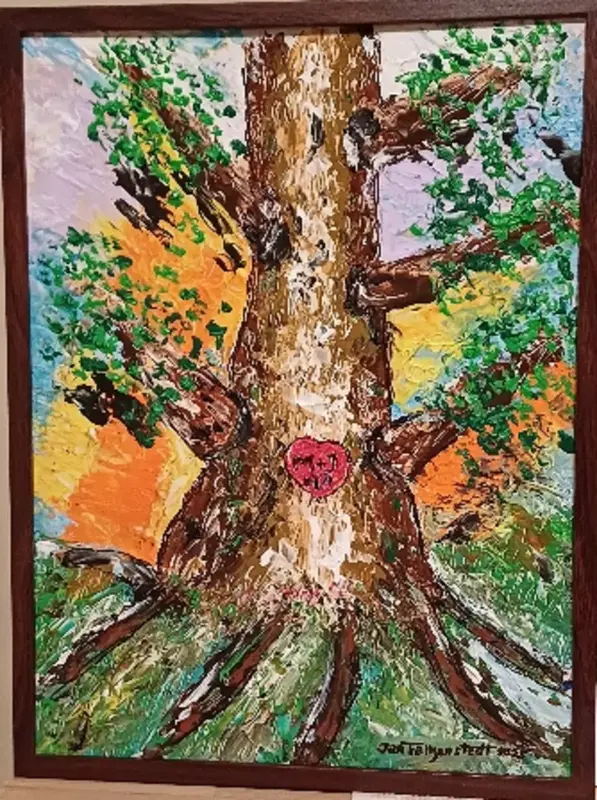 Akrylmålning Kärlekens träd av Jan Falkenstedt