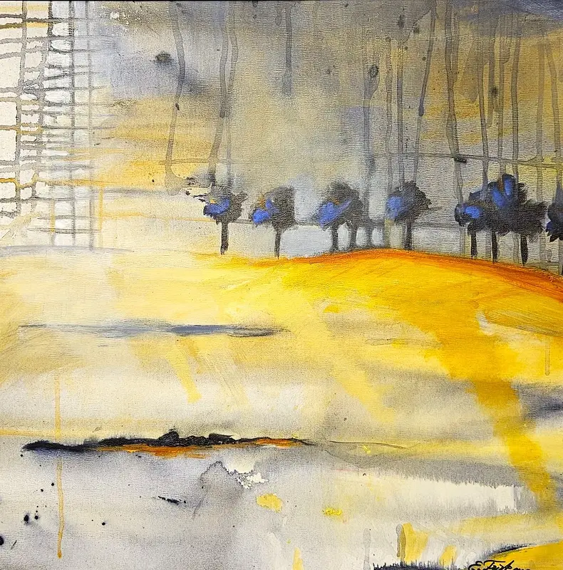 Akrylmålning På slätten av Eva Friskman