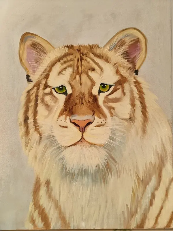 Oljemålning White on white av Annika Blomberg