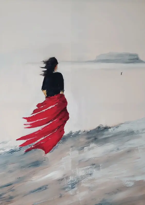 Oljemålning Möte av Jan Sunden