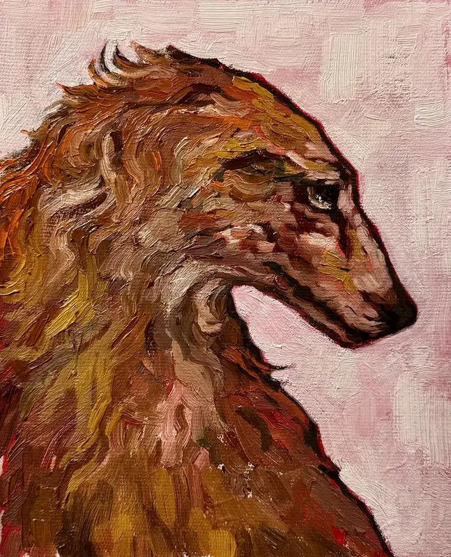 Oljemålning Borzoi av Ekaterina Dutkevich