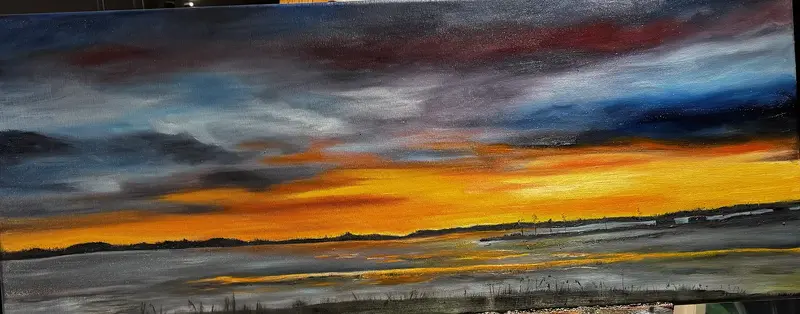 Oljemålning Spegling av Lena Folkesson