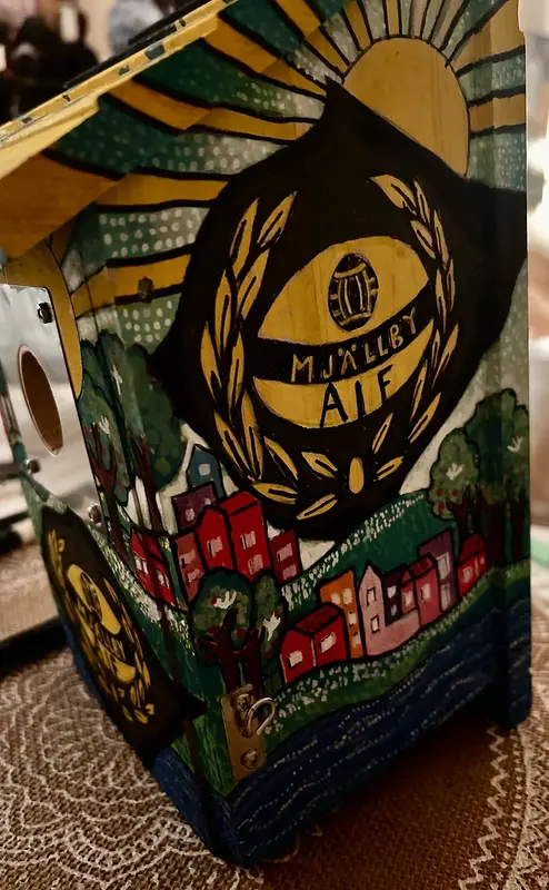 Akrylmålning Mjällby AIF av Susanne Lovén