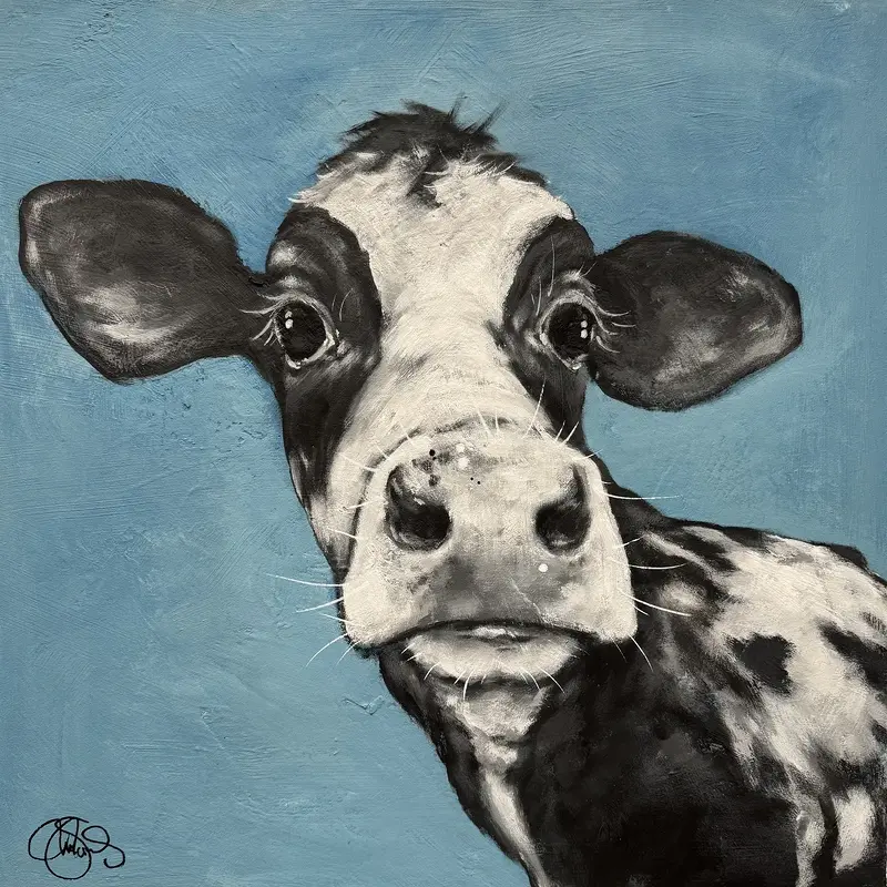 Akrylmålning COW 502 Bloop av Matilda Skoglund