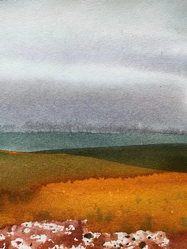 Akvarell Høstens linjer av J Gita Hansen