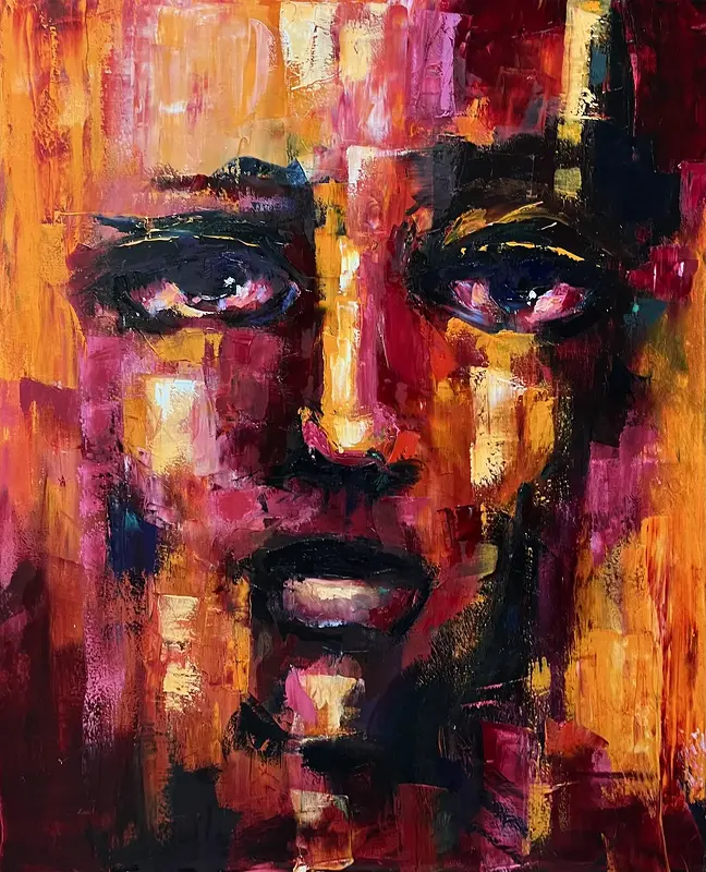 Oljemålning For Your Eyes Only av Kalle Loebbert