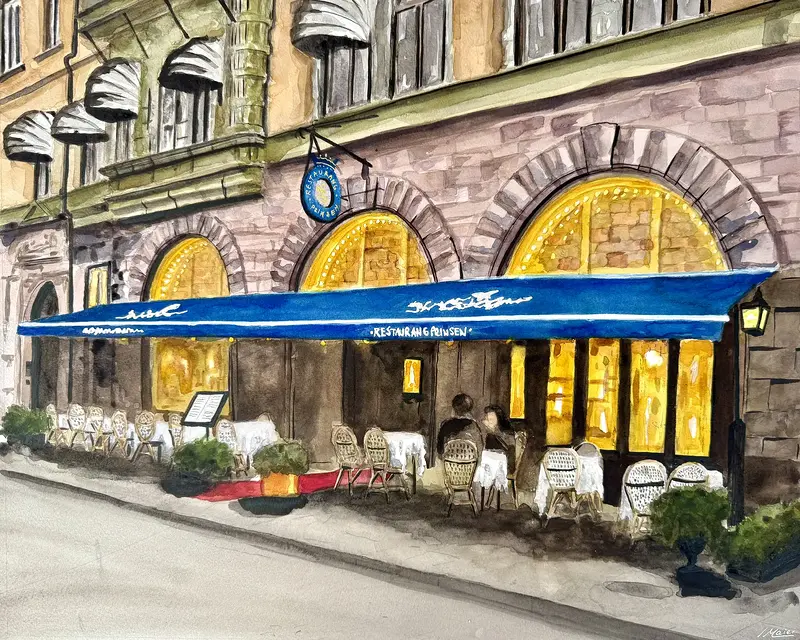 Akvarell Restaurang Prinsen av Ida Maier