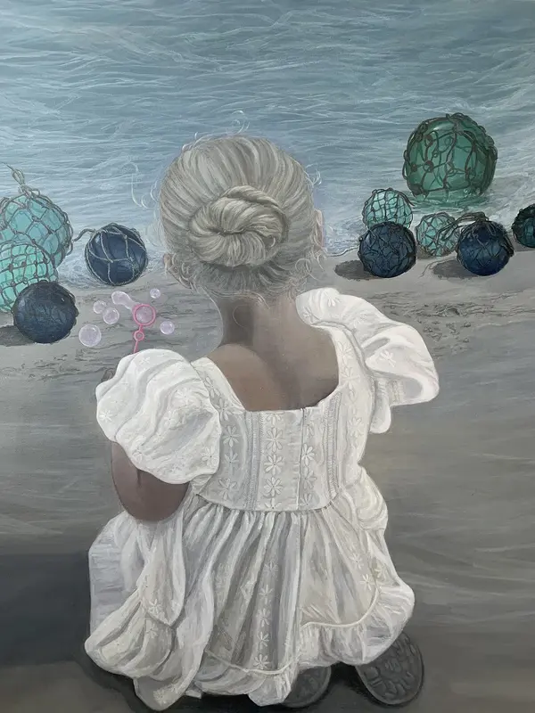 Akrylmålning Bubbles av Sara Ek