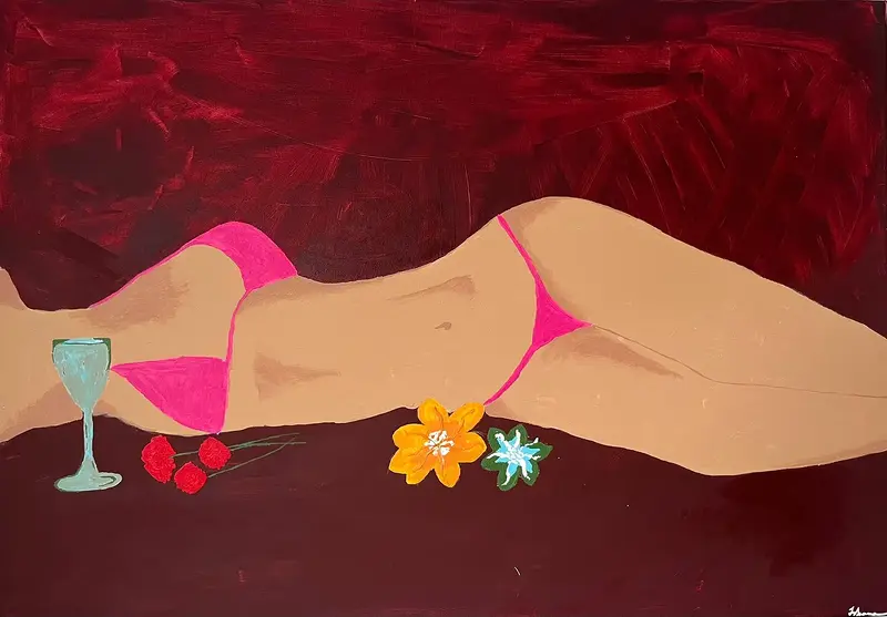 Akrylmålning Forever summer av Johanna Müller