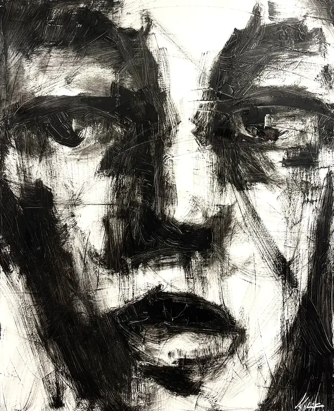 Oljemålning Scarface av Kalle Loebbert