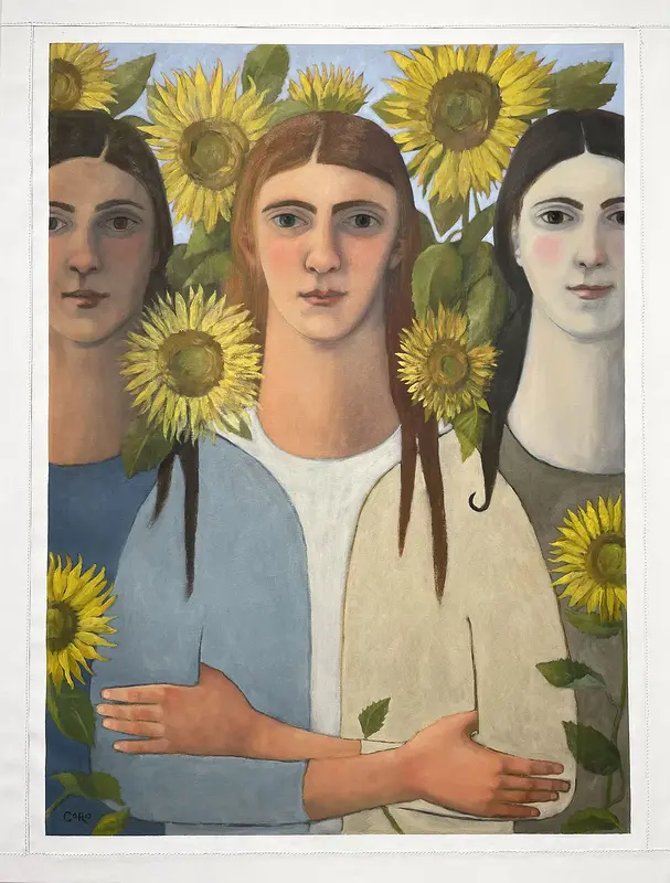 Oljemålning En face du solei av Caroline Roberts
