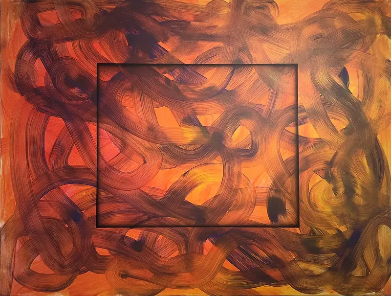 Akrylmålning Framed chaos av Jesper Nilsson