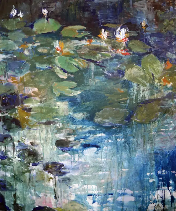 Oljemålning Under the bridge av Emma Malm