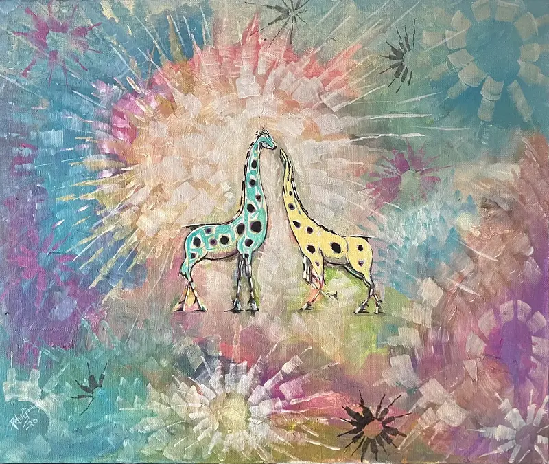 Akrylmålning Drömkyssen 2 av Peter Grönberg