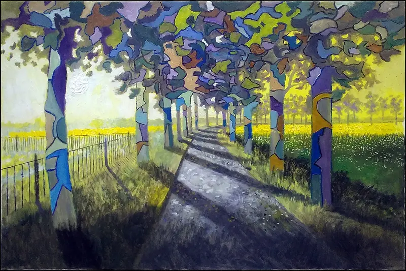 Oljemålning Mosaikallé av Svante Trottestam