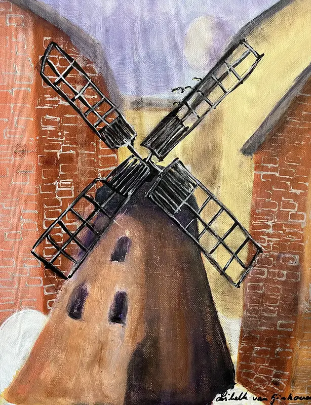 Akrylmålning Stillhet och rörelse av Lisbeth van Ginhoven