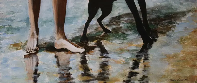 Akrylmålning Bästa vänner av Jennie Larsdotter