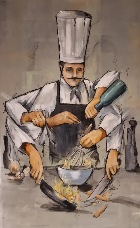 Akrylmålning Chef av Jonas Ozolins