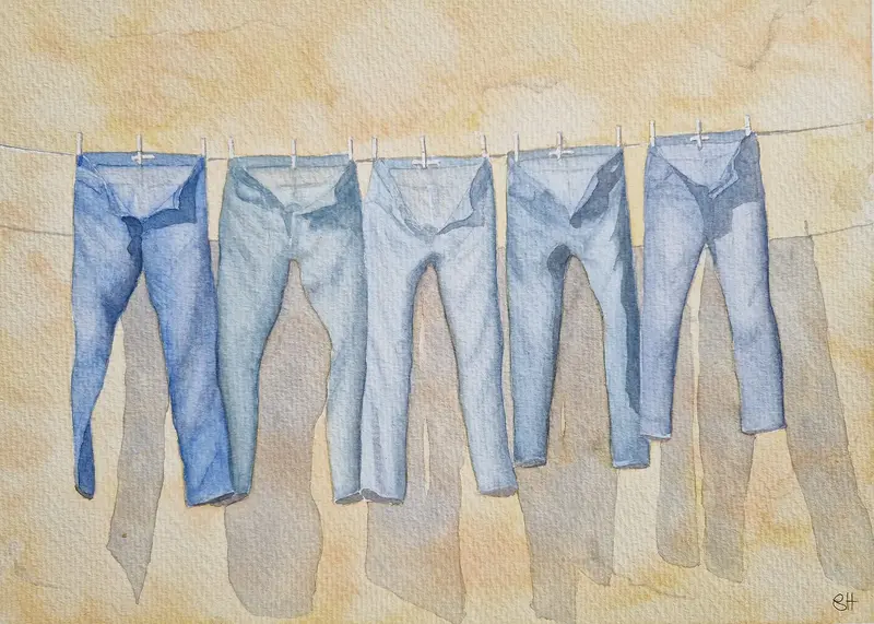 Akvarell Efter tvätten av Susanne Hagemark