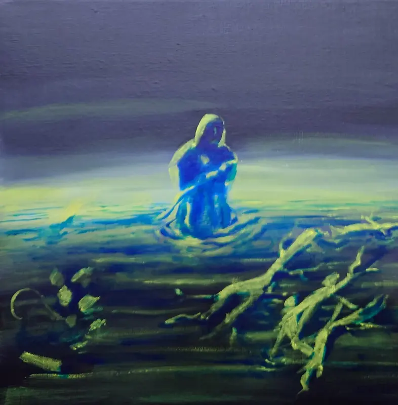 Akrylmålning Utan ord av Sigrid Ehrenberg