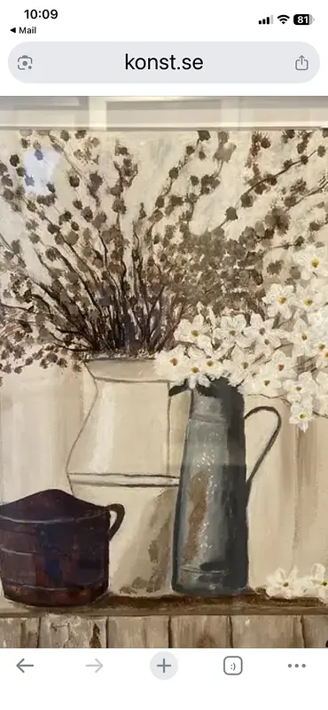 Akrylmålning Sommarbänk av Christina Fransson