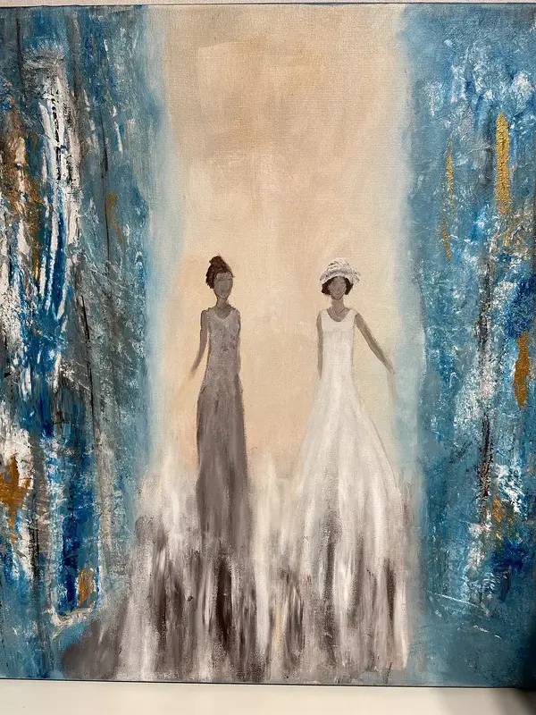 Akrylmålning Väninnan av Christina Fransson