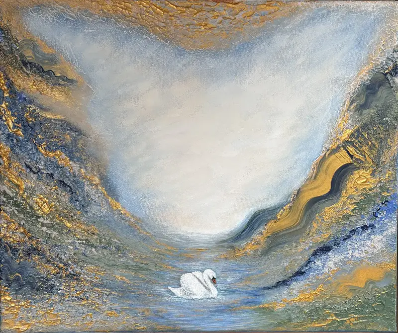 Akrylmålning Tranquility av Evelina Holmgren