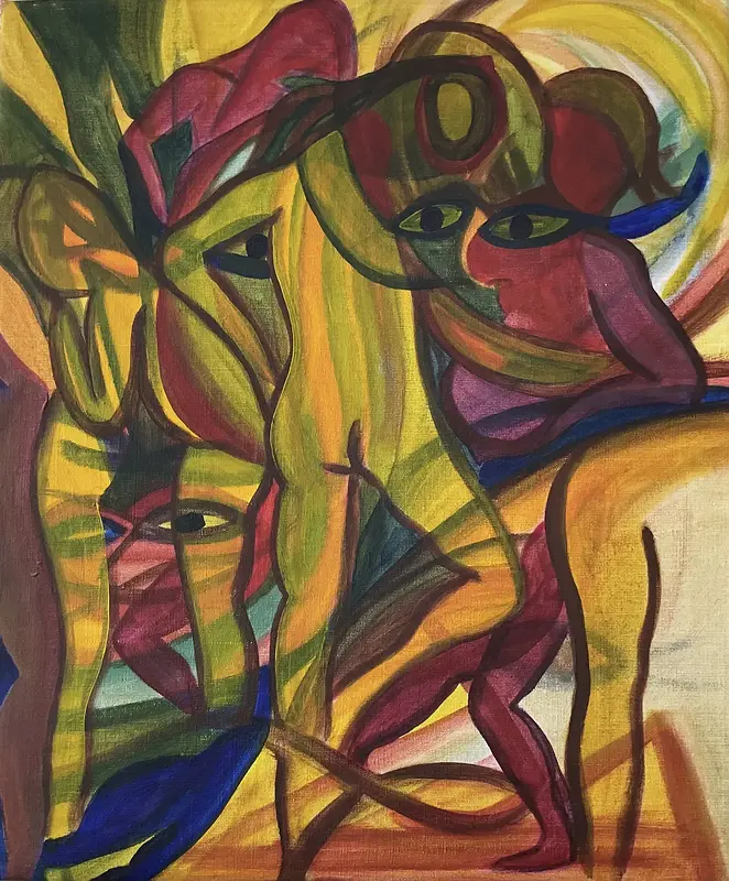 Akrylmålning Ögonen på sig. av Anna-Karin Tano