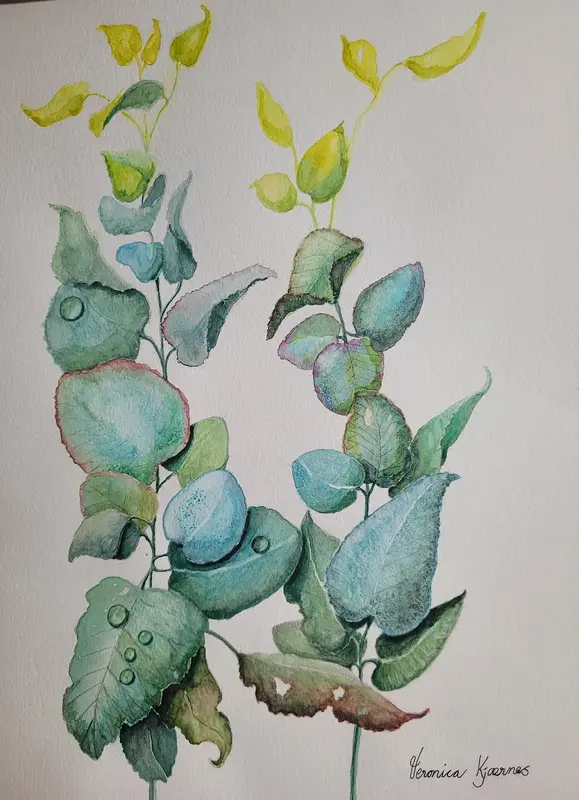 Akvarell Gemensamma naturminnen av Veronica Kjaernes