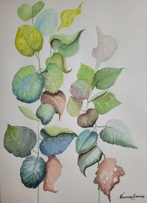 Akvarell Kretslopp av Veronica Kjaernes