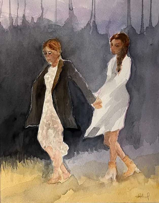 Akvarell Vänskap av Monica Hagebrand