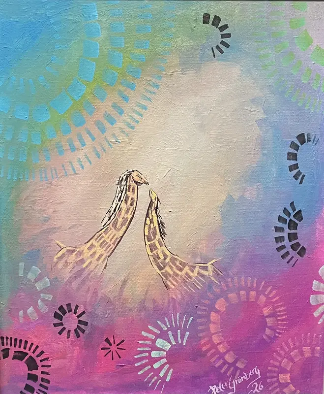 Akrylmålning Drömkyssen 3 av Peter Grönberg