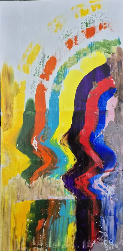 Akrylmålning Abstrakt av Rolf Brobeck