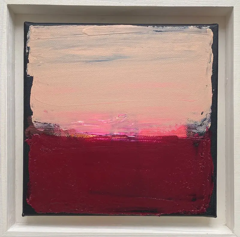 Akrylmålning Rosa himmel av Linnea Larsson