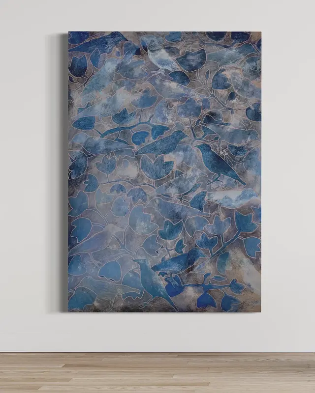 Fågel blå av Eva-Lotta Helgesson