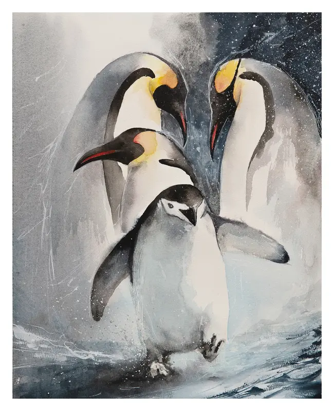 Akvarell Happy feet av Mattias Norén