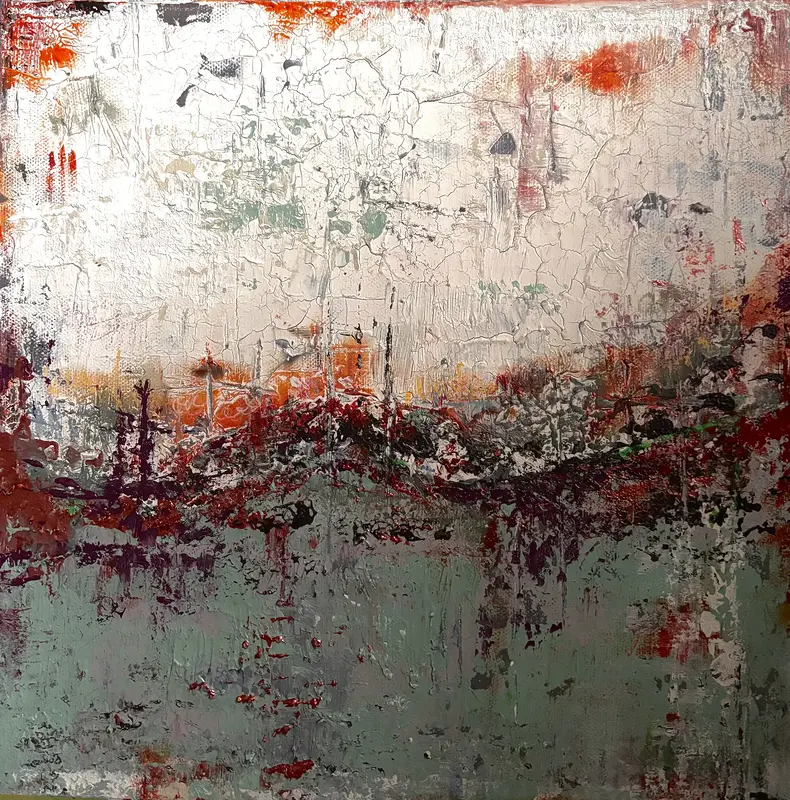 Akrylmålning Ash and Ochre av Ceren Kamar Bergh