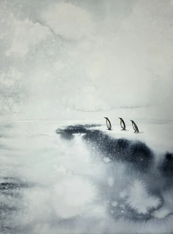 Akvarell Antarktis. av Kiba Gustafsson