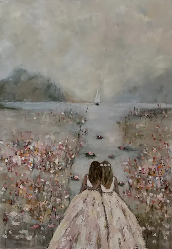 Akrylmålning Destination av Madeleine Santiago Elofsson